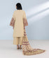 Women's Unstitched Pima Lawn Embroidered beige 3 Piece Suit